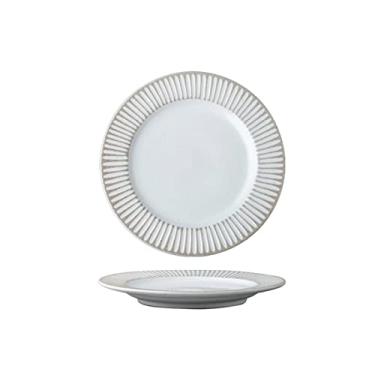 Imagem de Prato de macarrão de cerâmica estilo chinês, prato vertical feito à mão, prato de 20,32 cm, pratos de jantar retrô de grés pratos para casa, prato redondo de jantar