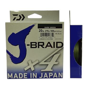 Imagem de Linha Pesca Multifilamento Daiwa J-Braid X4 Fios 270m 0.21mm 20 Lbs