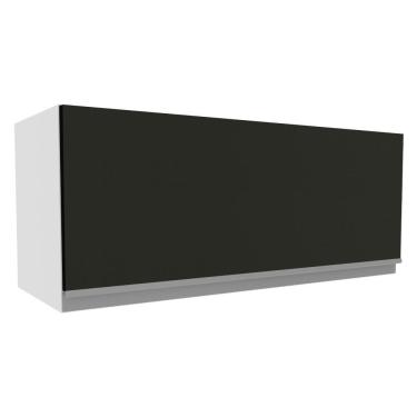Imagem de Armário Aéreo Madesa Glamy 80 cm 1 Porta - Branco/Preto