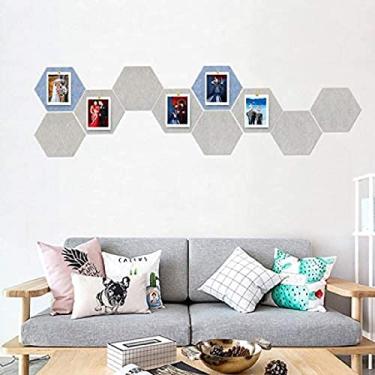 Imagem de KRASS 10 peças de feltro de placa de aviso, azulejos de feltro hexagonais coloridos quadro de avisos de avisos placa de feltro reutilizável, #1,30 x 26 cm (10 peças), Collector88
