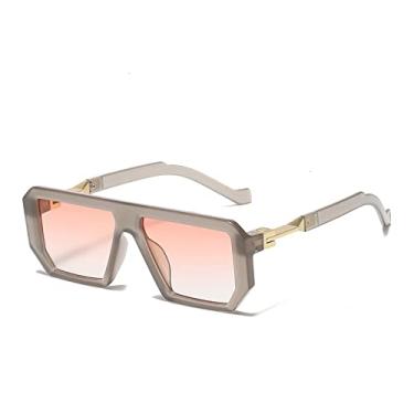 Imagem de Óculos de sol quadrados retrô moda moda street shooting masculino e feminino óculos de sol versáteis, 8, tamanho único