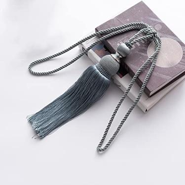 Imagem de Suportes de cortina de amarração de cortina Correia de cortina com franjas de janela Correia de cortina de gancho simples, T6,4 pcs