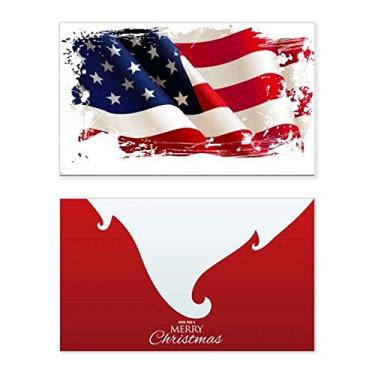 Imagem de Air Brushing Estrelas e Listras Bandeira dos Estados Unidos Feriado Feliz Natal Cartão de parabéns Mensagem de Natal