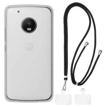 Imagem de Shantime Capa Motorola Moto G5 + cordões universais para celular, pescoço/alça macia de silicone TPU capa protetora para Motorola Moto G5 (5 polegadas)