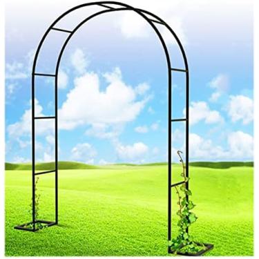 Imagem de Arco De Rosa De Jardim, Largo 120cm 140cm 180cm 200cm 240cm 280cm 300cm 350cm Metal Pergola Arbor Arco De Metal Para Plantas Trepadeiras, Arco Decorativo De Casamento,140x230cm(55x91 Pol.),Sensati