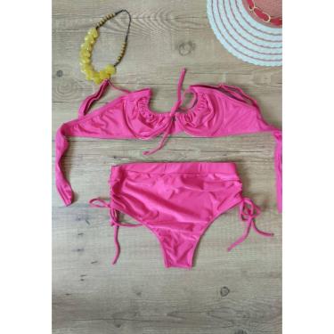 Imagem de Biquíni Feminino Plus Size Aro Sem Bojo Calcinha Cintura Alta