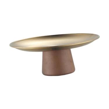 Imagem de ＫＬＫＣＭＳ Prato de bolo de pé alto sobremesa placa de exibição festa housheold redondo suporte de bolo sobremesa prato de doces para decoração de sala de estar, 20cm