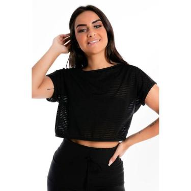 Imagem de Blusinha Cropped Preto Tomara que Caia Transparente Com Cropped | REF: LX291