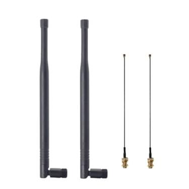 Imagem de TECHTOO Antena LoRa 915 MHz 5dBi omnidirecional com encaixe SMA macho + cabo de antena IPEX WiFi cauda de porco para dispositivo Meshtastic Dispositivo Heltec Lora LoRa32 V3 ESP32 S3 WIFI + placa de