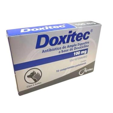 Imagem de Doxitec 100mg para Cachorro Gato Pet 16 comprimidos Doxiciclina Amplo Espectro Doença do Carrapato