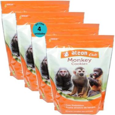 Imagem de Alcon club monkey cookies 450g kit com 4 para macaco-prego, sagui, mic