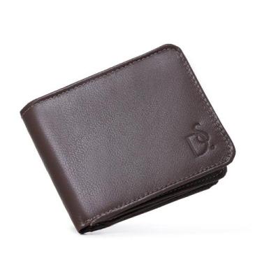 Imagem de Carteira Masculina em Couro Grande Com Porta Cheques Moedas Divisorias