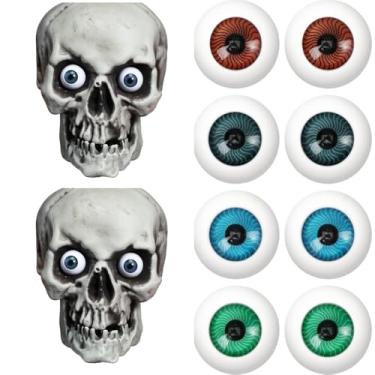 Imagem de rosenice Bolas oculares assustadoras de plástico oco para Halloween adereços de terror, 8 peças