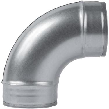 Imagem de ECOPRO VENT Cotovelo de duto de aço galvanizado 90˚ graus de 7,6 cm - Curva de conector industrial pressionado - Encaixe de tubo de ventilação - Secador, escape, extrator de entrada de ar, junta de