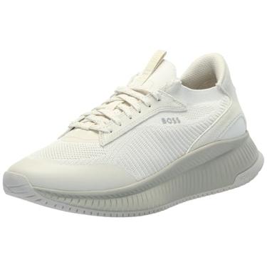 Imagem de BOSS Tênis de corrida masculino moderno com estrutura de malha, Aveia natural, 44