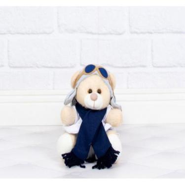 Imagem de URSO AVIADOR CLASSICO TEDDE 12 cm - CKD CONFECCOES, Branco, Cinza e ma