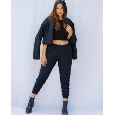 Imagem de Kit 2 Calças Moletom Jogger Confortável - Amoras moda feminina , GG