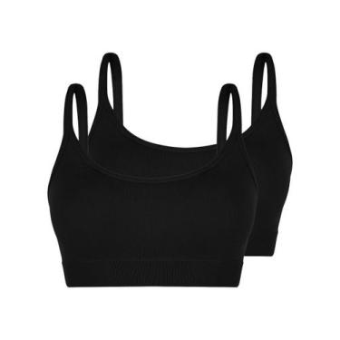 Imagem de Kit com 2 Tops sem Aro e sem Bojo Loba 41018-001 - LUPO, Preto, P