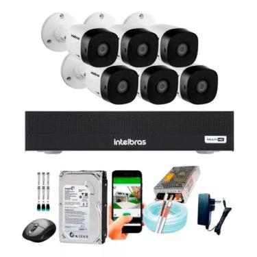 Imagem de Kit 6 Câmeras Intelbras 1120b Hd Dvr Mhdx 8 Canais