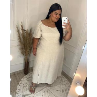 Imagem de Vestido Plus Size Com Fenda na Lateral Tendência de Verão - Nanda Fash