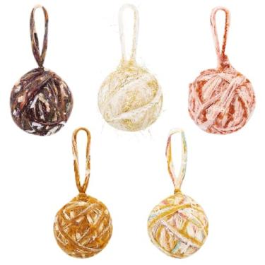 Imagem de Bestewelry 5 peças de enfeites de feltro coloridos de lã redonda bola de feltro pingente de bola de lã de feltro para decoração de árvore de festa em casa, guirlanda, suprimentos de artesanato DIY 92