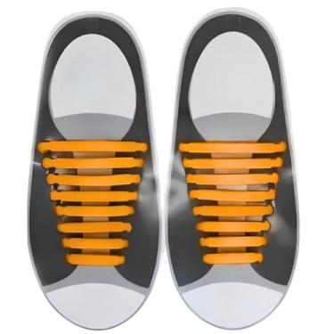 Imagem de Cadarço De Silicone O Par Elástico 16 Peças Laranja