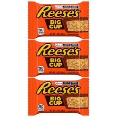 Imagem de Kit 3 Chocolate AoLeite C/Pasta Amendoin Reese's Big Cup 39G - Reeses