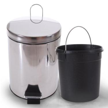Imagem de Lixeira Inox Espelhado c/ Pedal Balde Removível 3 Litros Bene Casa
