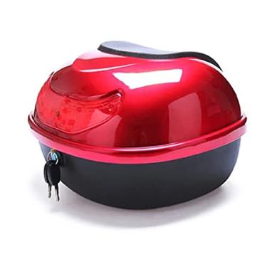 Imagem de Mala de viagem para motocicleta, caixa traseira de motocicleta, à prova de choque, capa para porta-malas de scooter, alforjes, bagagem, com fivela de trava de segurança, capa superior para motocicleta