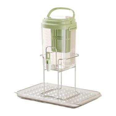 Imagem de IEUDNS Recipiente de dispensador de bebida jarra de água fria com conveniente garrafa de água Brew Brew Pot for Lemonade Table Ilé geladeira, Verde