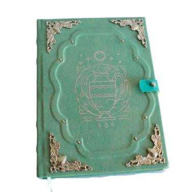 Imagem de Caderno Feito à Mão Grimório Diário Signos - Aquário A5 200 Folhas