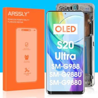 Imagem de Tela de reposição OLED para Samsung Galaxy S20 Ultra 5G LCD - para Galaxy S20 Ultra 5G LCD Touch Screen SM-G988 SM-G988U G988U1 G988B/DS Ferramentas de montagem de sensor de vidro digitalizador (cinza
