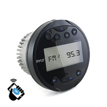 Imagem de Receptor digital marítimo à prova d'água Pyle Hydra, Bluetooth Marinho, rádio estéreo, USB/MP3/AM/FM/AUX, redondo/bicicleta, Hidra, Preto