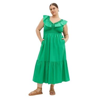 Imagem de City Chic Vestido longo feminino plus size - Kelly, Verde Kelly, 58