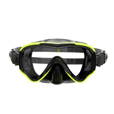 Imagem de oshhni Máscara de mergulho máscara de mergulho óculos de natação com lentes de vidro temperado Snorkeling Óculos anti nevoeiro para esportes aquáticos de , Amarelo Preto