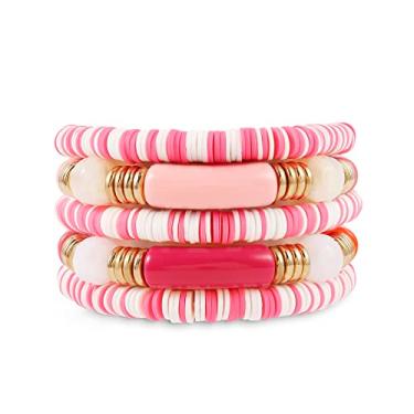 Imagem de Pulseira de tubo de bambu com contas coloridas de acrílico transparente empilháveis e curvadas, pulseiras douradas, presentes para melhores amigos, casais, membros da família, irmãos, irmãs, amantes,