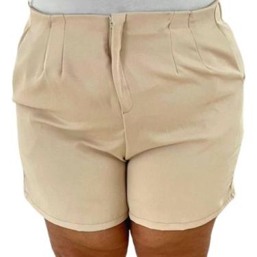 Imagem de Short Casual em Duna Plus Size Feminino Meia Coxa Sólido - DMB MODA, B