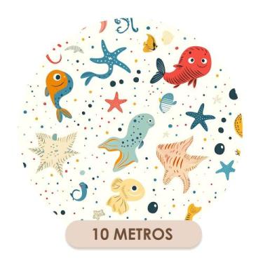 Imagem de Papel de Parede Adesivo Fundo do Mar Colorido Infantil  - Dk Decor, 6 