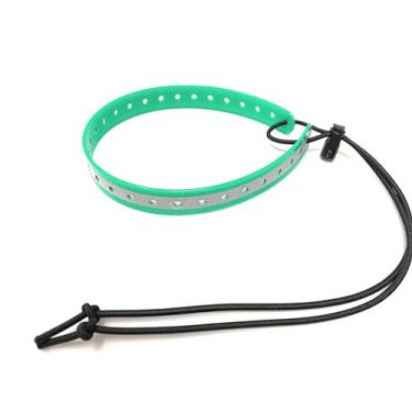 Imagem de Coleira eletrônica GPS de substituição com elástico ajustável, design de vários furos e fecho de alternância seguro para cães pequenos (verde reflexivo, pescoço pequeno)