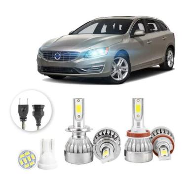 Imagem de Kit Lampadas Led Volvo V60 2010 A 2013 H7 H9 20000lm - V10, Branco