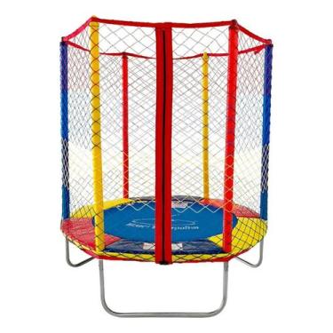 Imagem de Cama Elástica 1,4m Pula Pula Infantil Lona Azul Henri Trampolim