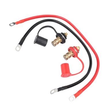 Imagem de Connector de Antepara Bateria 250A, Conectores de Terminal Preto Vermelho 3/8in Stud Com Tampa Protetora (Preto)