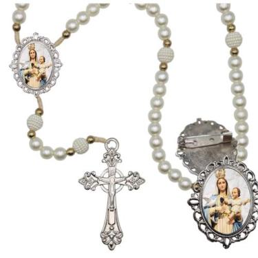 Imagem de Terço Luxo com Broche Nossa Senhora da Esperança Especial Resinado Ora