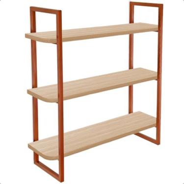 Imagem de Prateleira Tripla Nicho Alba Modelo Industrial Decoração Casa 60x15 - 