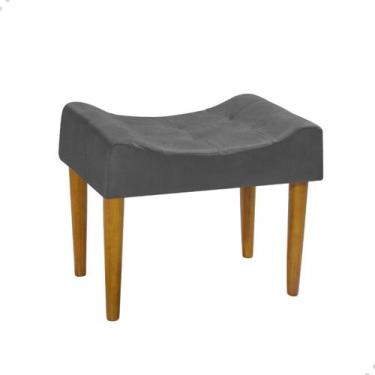 Imagem de Puff banqueta pés palito retro retangular penteadeira Cinza - PUFF DEC