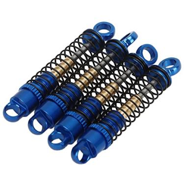 Imagem de Drfeify Conjunto de Amortecedor de Choque RC à Prova de Ferrugem, Absorção de Choque de Alta Elasticidade para Axial Scx24 1/24 Rastreador, 4pcs RC Damper (Azul escuro)