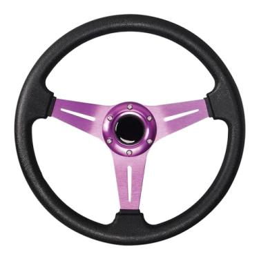Imagem de YEHICY Volante Plano de Corrida Automática com Raios Roxos 350 Mm 13,8 ”6 Parafusos Grip Vinil Couro Universal Simulação Jogo Volante para Logitech G29 G920 G923