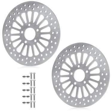 Imagem de Rotores de freio dianteiros de 30 cm para Harley Davidson 2008-2013 Touring Models, Road King, Street Glide, Road Glide, Ultra Limitid com parafusos, conjunto de furos redondos, disco de aço