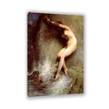 Imagem de Pintura a óleo para decoração de casa, impressão de arte de parede, pintura giclée, andrómeda, tela de arte romântica para escritório, sala de estar, quarto, corredor, 45 x 30 cm, moldura interna