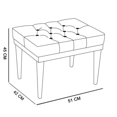 Imagem de Puff Londres Retangular Suede Grafite